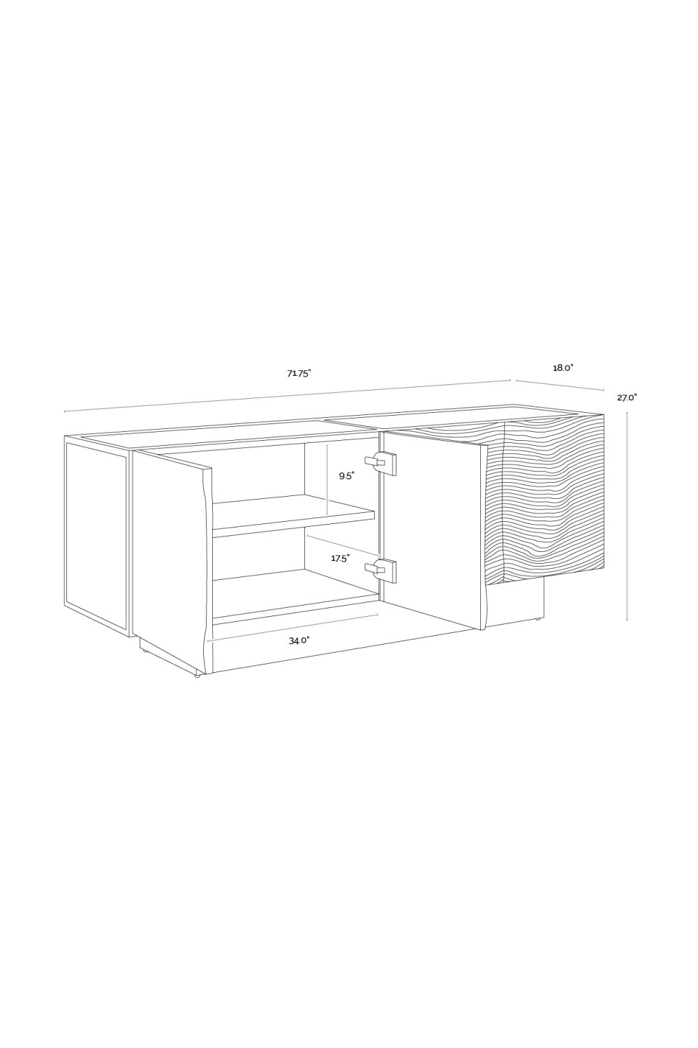 Antique Brass 4-Door Sideboard by Splendido Dharkan, alternate view 7