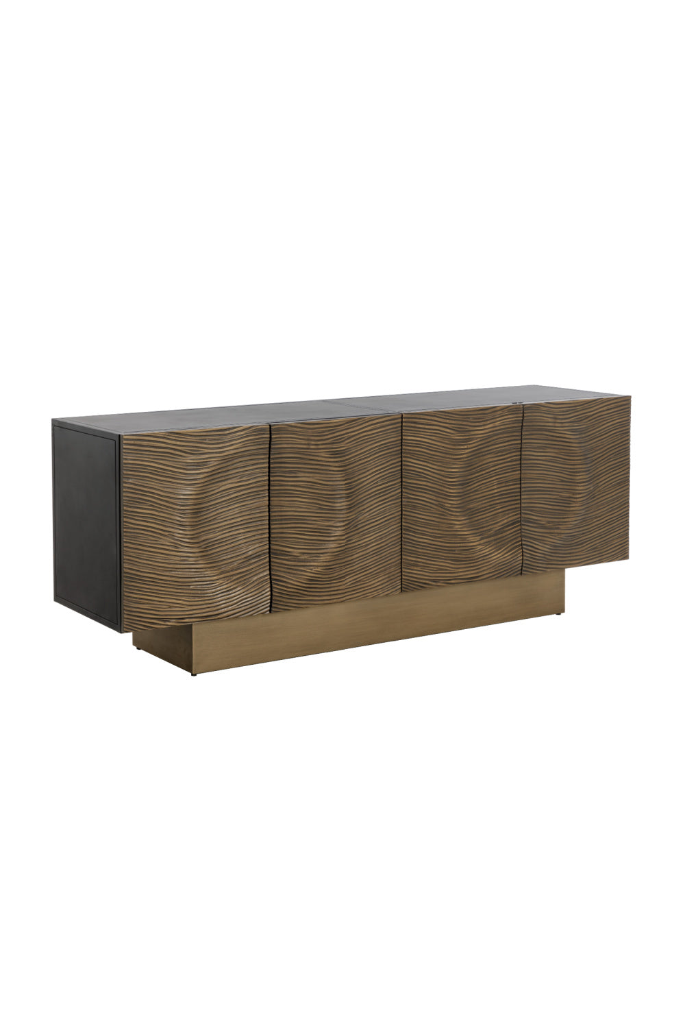 Modern European furniture - Antique Brass 4-Door Sideboard - www.oroa.com