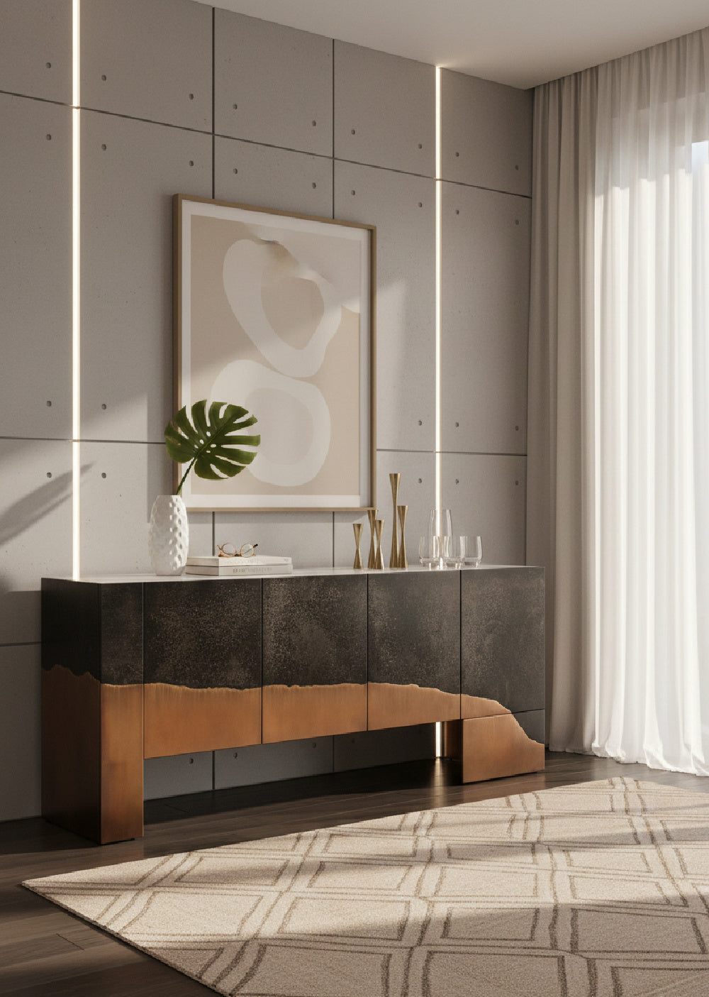 Copper Patina Accent Sideboard by Splendido Tapio, alternate view 2