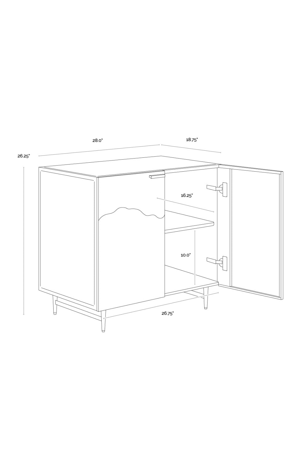 Modern European furniture - Antique Brass Ombre Nightstand - www.oroa.com