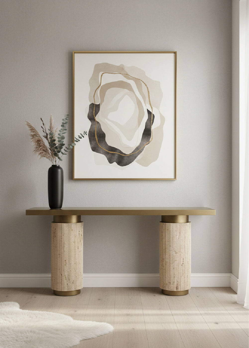 Modern European furniture - Antique Brass Console Table - www.oroa.com