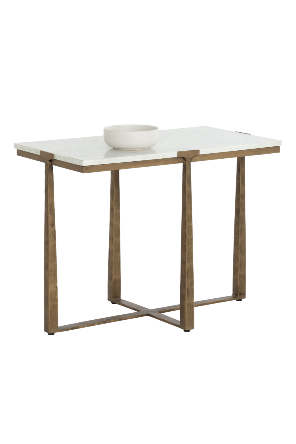 Rectangular White Marble Side Table by Splendido Cowell, alternate view 4