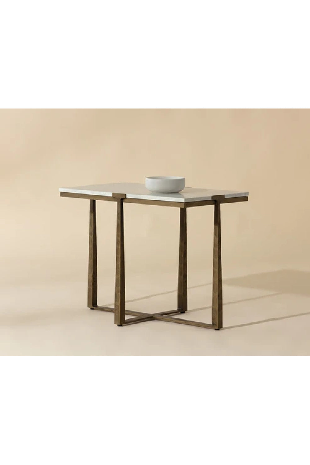 Rectangular White Marble Side Table by Splendido Cowell, alternate view 10