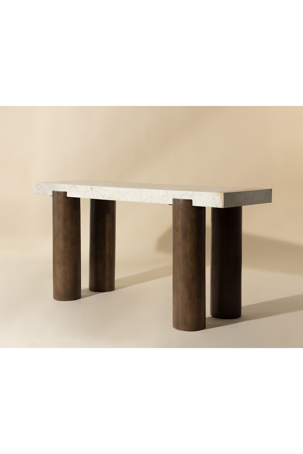 Modern European furniture - Cream Breccia Marble Console Table - www.oroa.com | Oroa.com