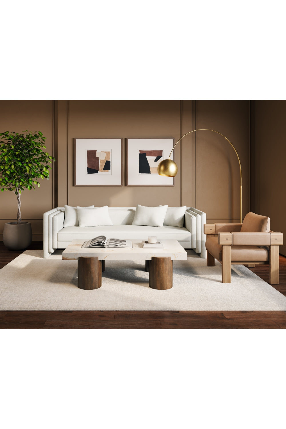 Cream Breccia Marble Coffee Table by Splendido Ardi, alternate view 10