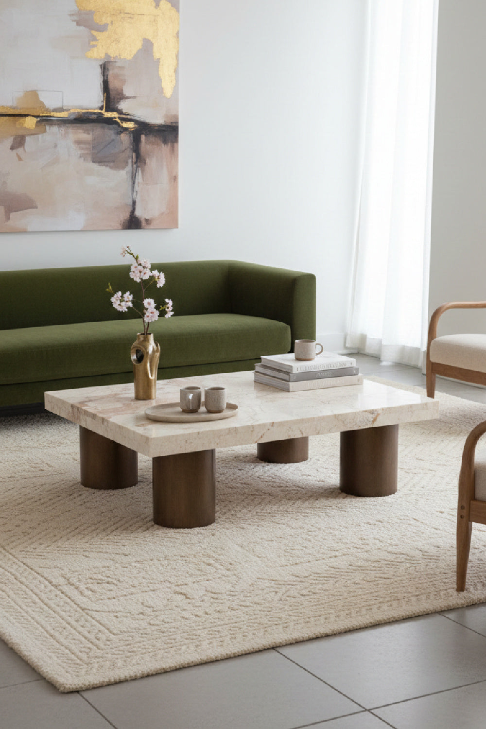 Cream Breccia Marble Coffee Table by Splendido Ardi, alternate view 2