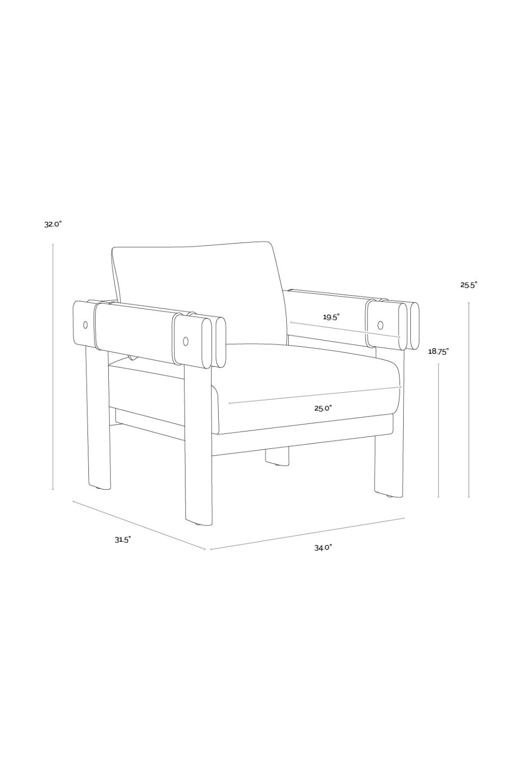 Oak Framed Leather Lounge Chair by Splendido Carmichael Accent Chair, alternate view 25