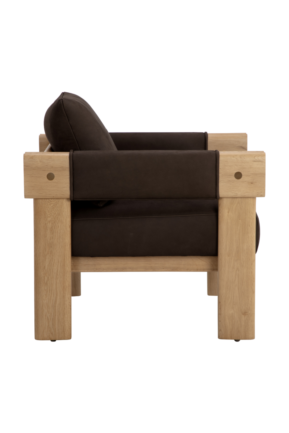 Oak Framed Leather Lounge Chair by Splendido Carmichael Accent Chair, alternate view 20