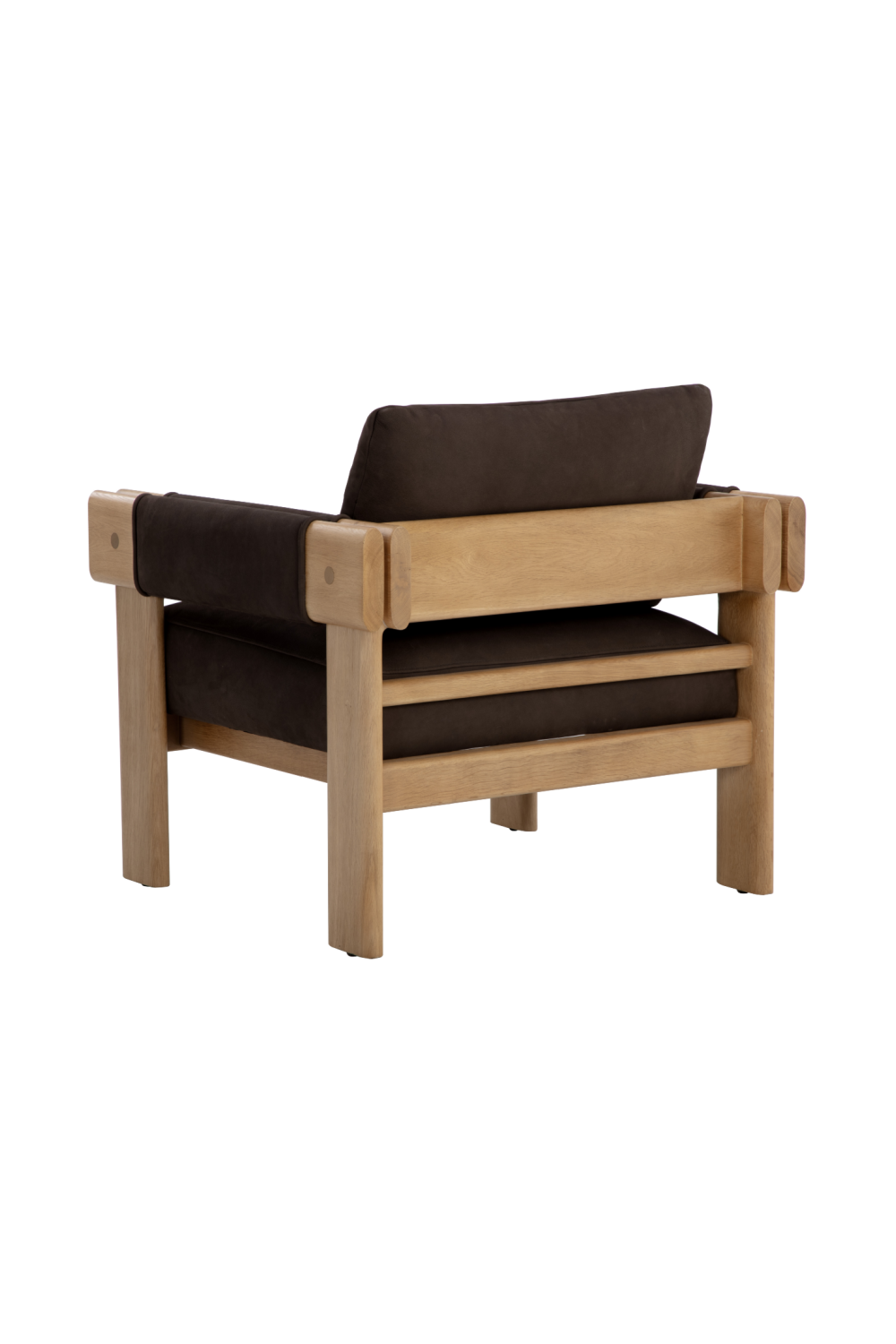 Oak Framed Leather Lounge Chair by Splendido Carmichael Accent Chair, alternate view 21