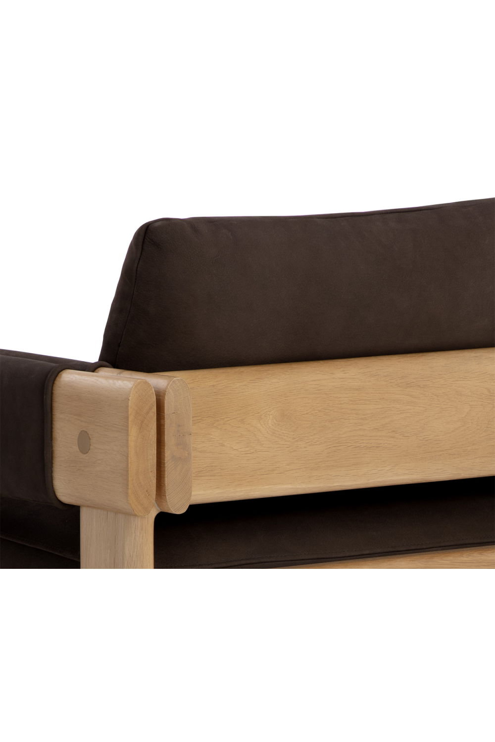 Oak Framed Leather Lounge Chair by Splendido Carmichael Accent Chair, alternate view 24