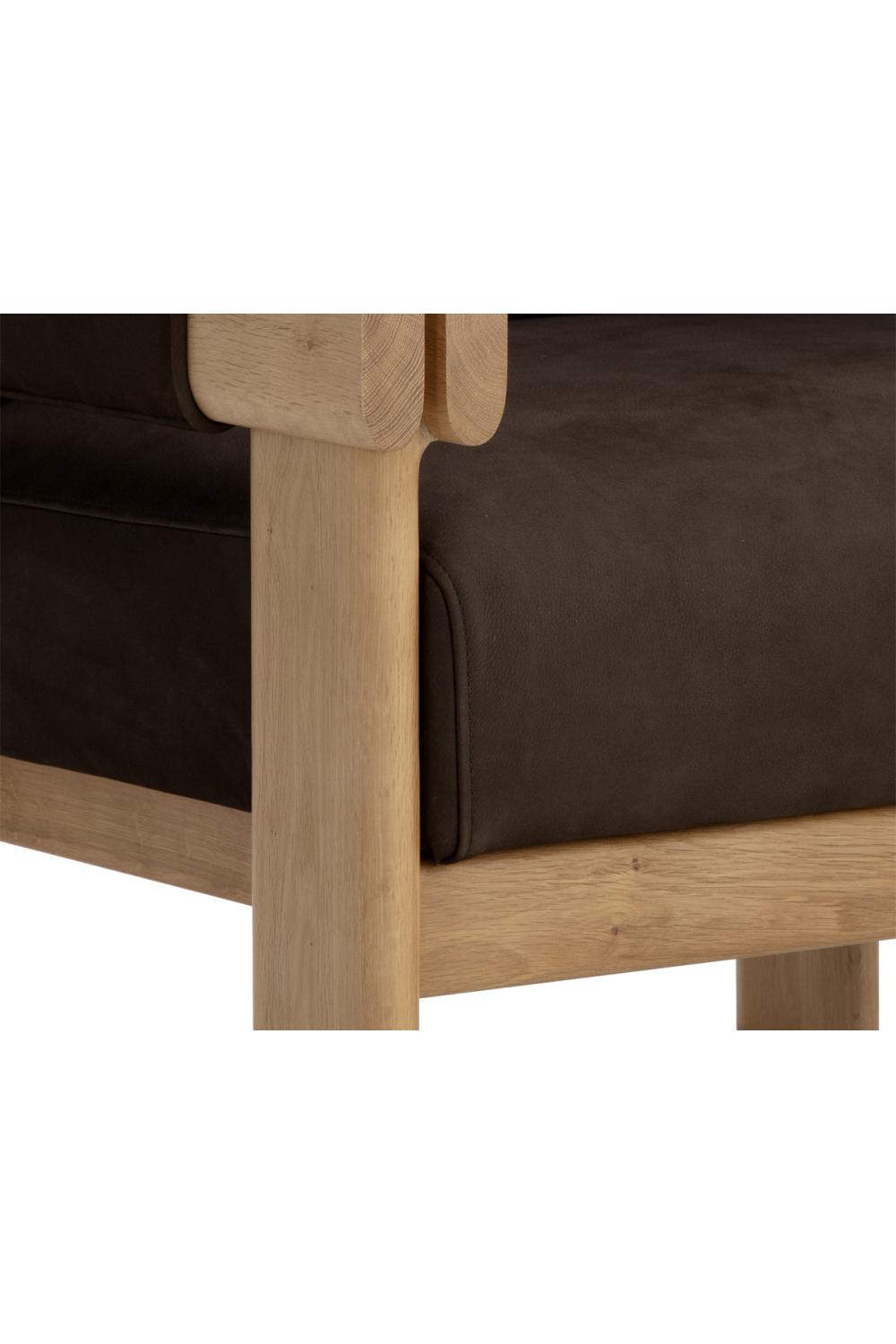 Oak Framed Leather Lounge Chair by Splendido Carmichael Accent Chair, alternate view 23