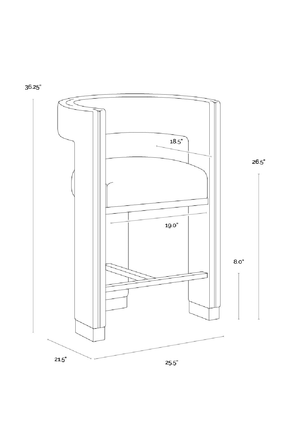 Modern 3-Legged Counter Stool by Splendido Adamina, alternate view 12