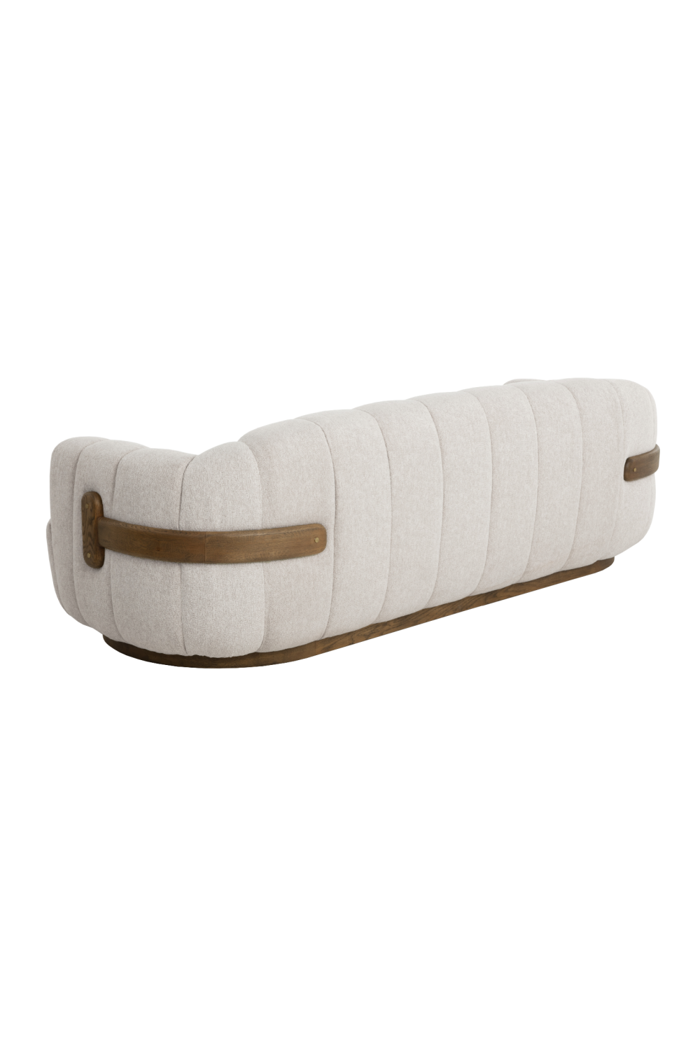 Channeled Cream Sofa - Oak Base & Brass Accents by Splendido Tadeo, alternate view 4