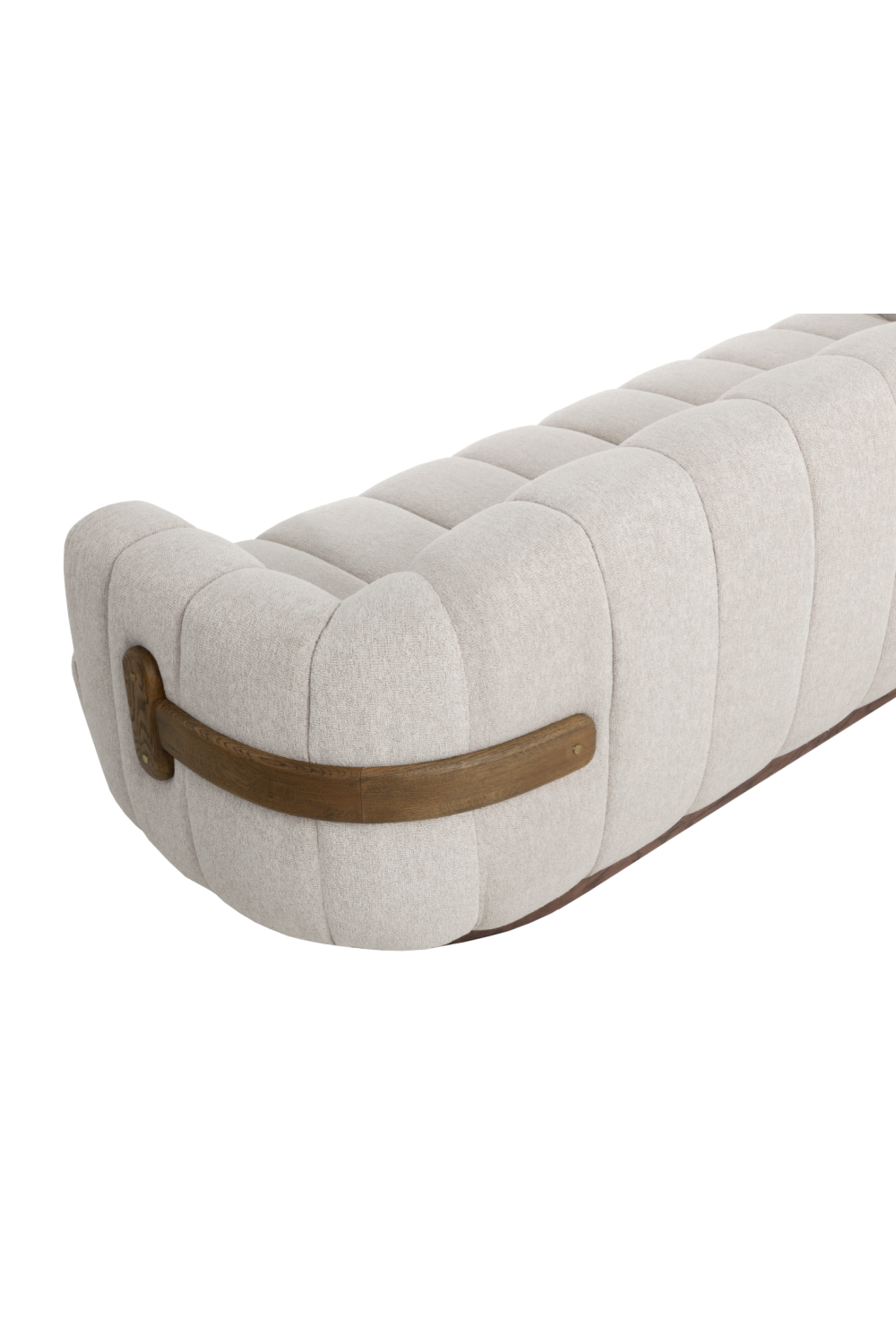 Channeled Cream Sofa - Oak Base & Brass Accents by Splendido Tadeo, alternate view 5