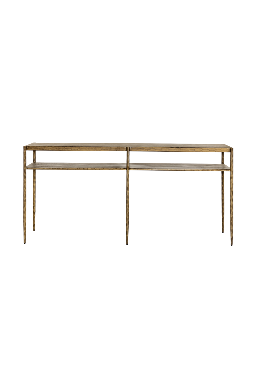 Antique Brass 2-Layer Console Table by Splendido Naini