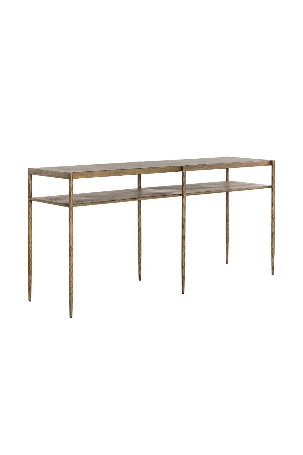 Antique Brass 2-Layer Console Table by Splendido Naini, alternate view 3