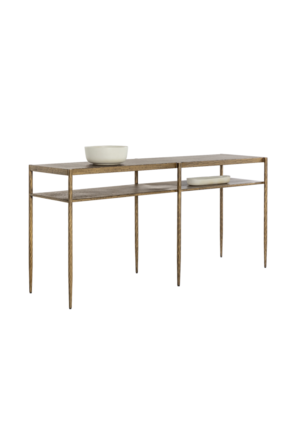 Antique Brass 2-Layer Console Table by Splendido Naini, alternate view 4