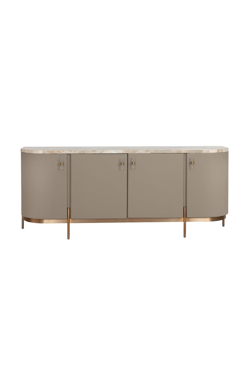 Taupe Leather 4-Door Sideboard by Splendido Cataldi
