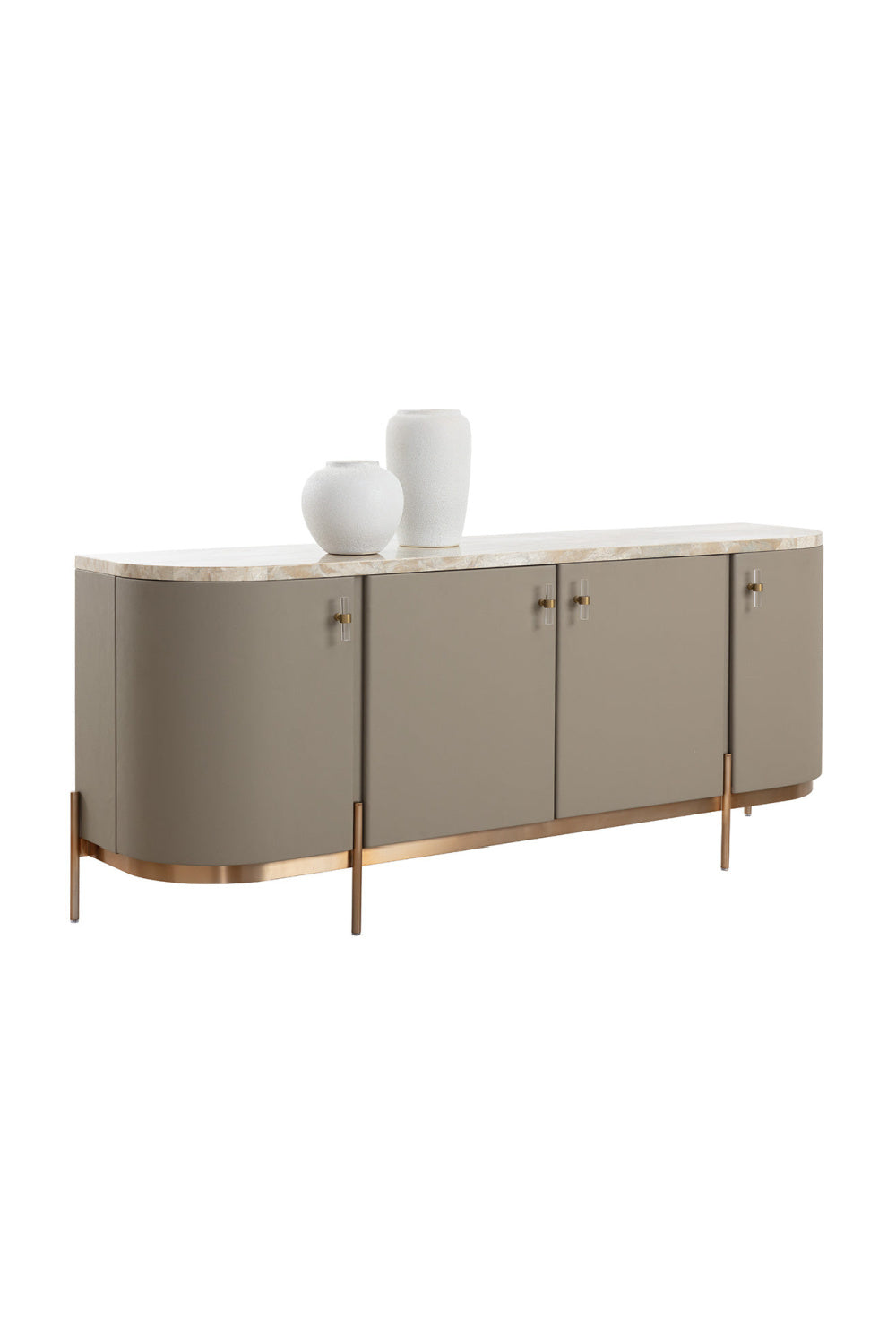 Taupe Leather 4-Door Sideboard by Splendido Cataldi, alternate view 5