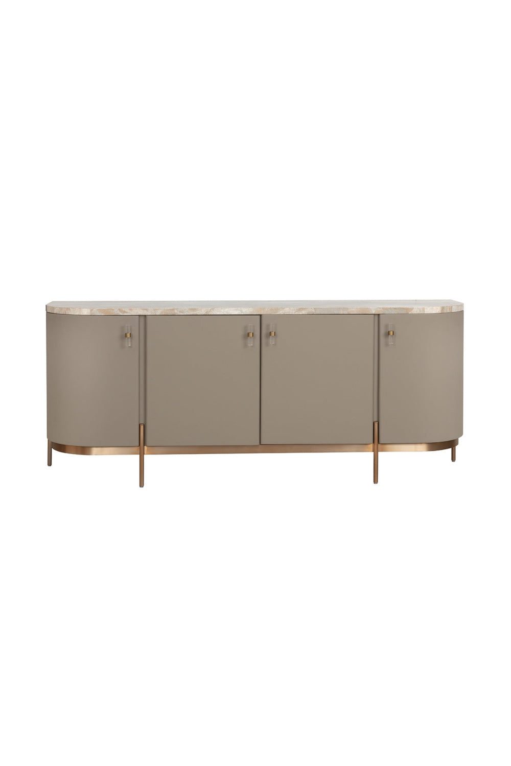 Taupe Leather 4-Door Sideboard by Splendido Cataldi, alternate view 6