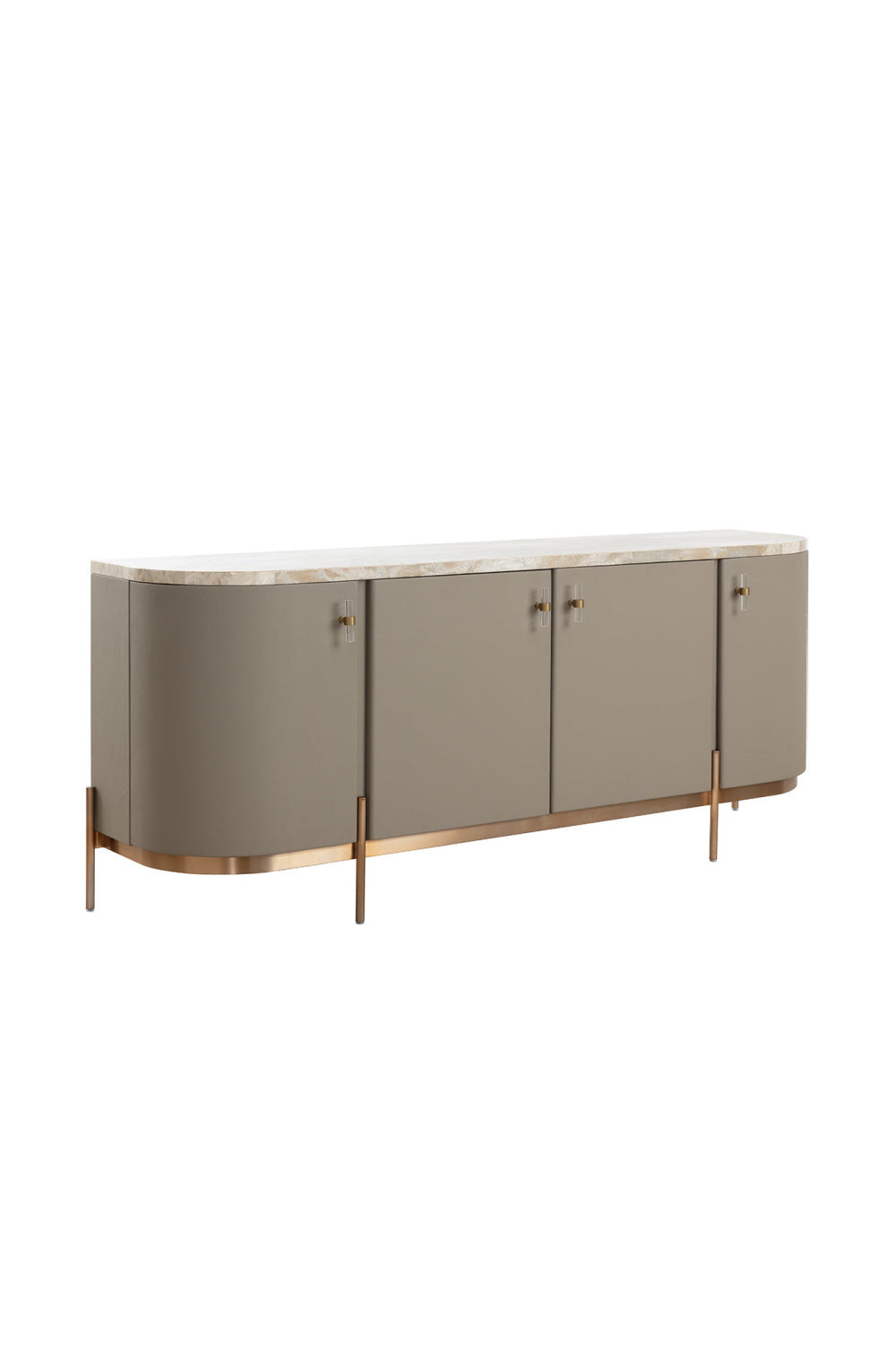 Taupe Leather 4-Door Sideboard by Splendido Cataldi, alternate view 3