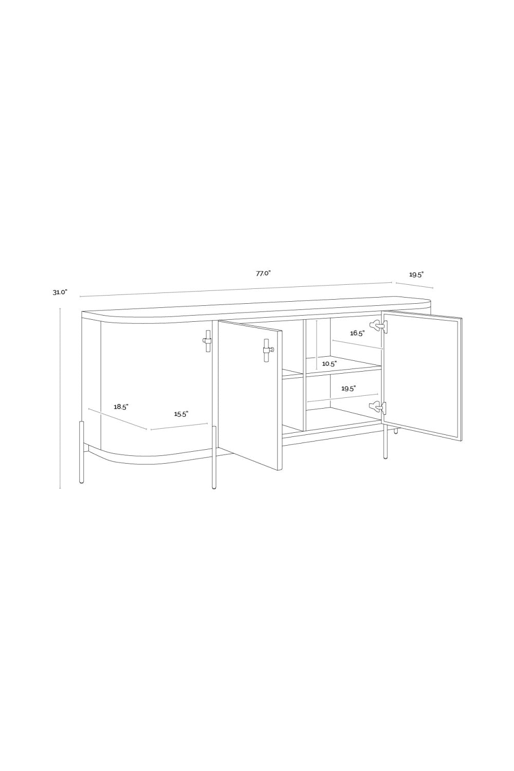 Taupe Leather 4-Door Sideboard by Splendido Cataldi, alternate view 10