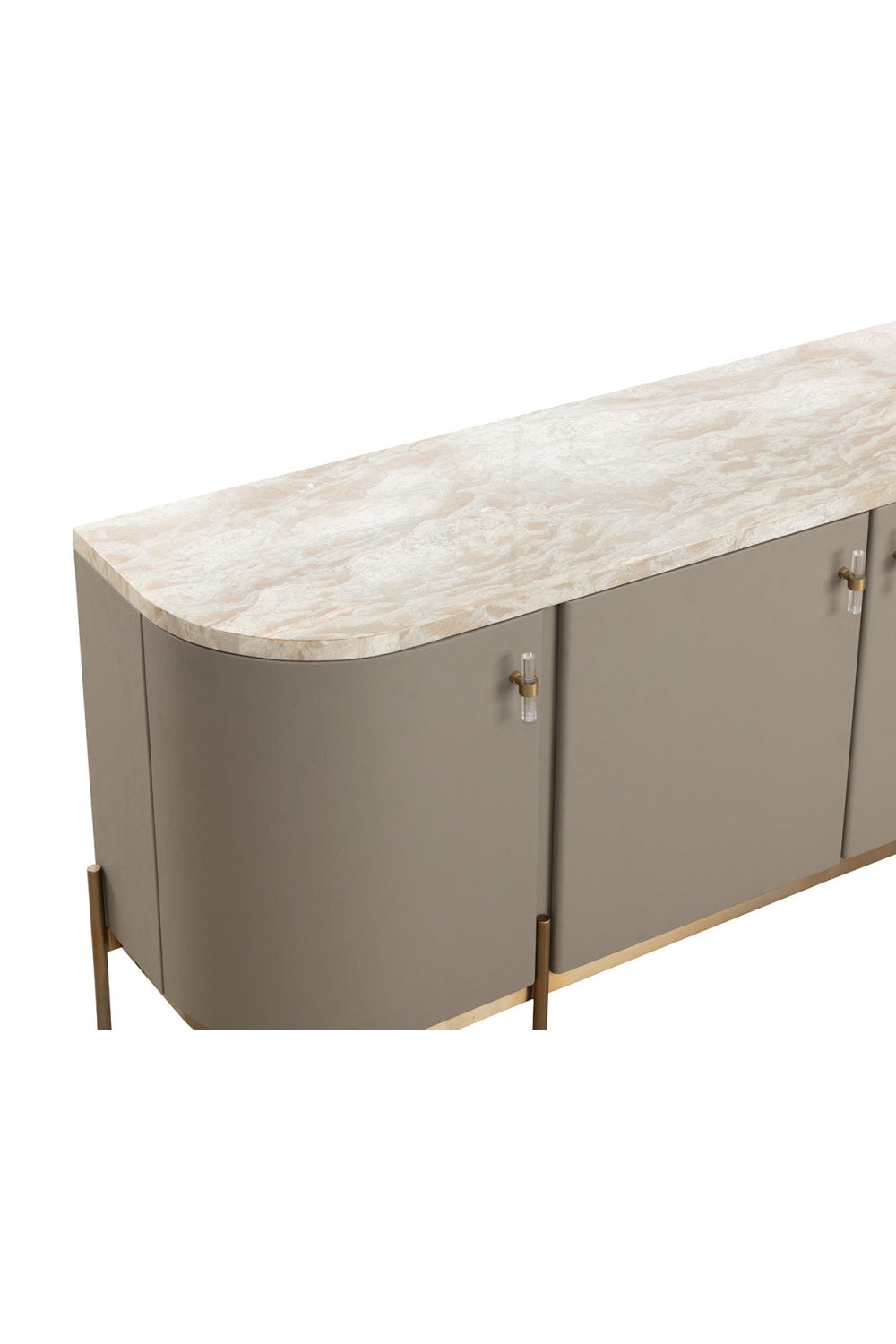 Taupe Leather 4-Door Sideboard by Splendido Cataldi, alternate view 8