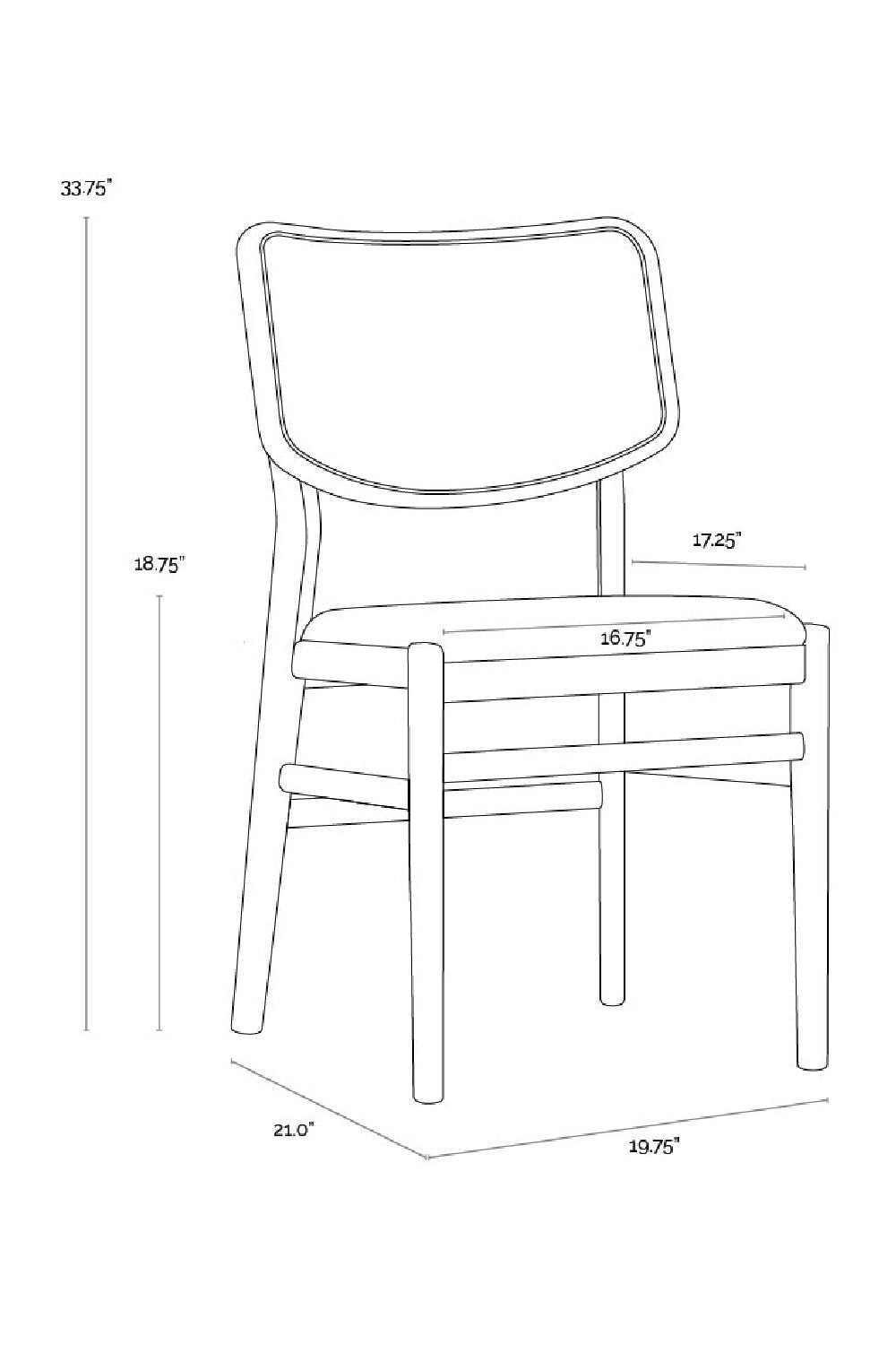 Black Cushioned Seat Dining Chairs (2) by Splendido Annex, alternate view 12