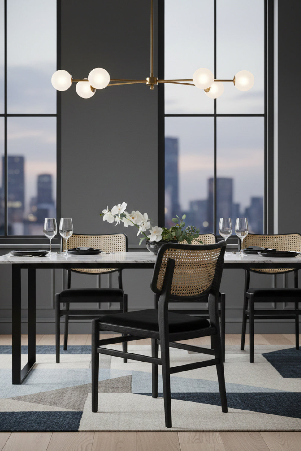 Modern European furniture - Black Cushioned Seat Dining Chairs (2) - www.oroa.com