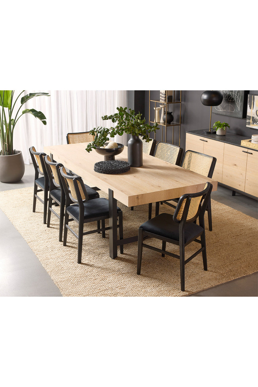 Modern European furniture - Black Cushioned Seat Dining Chairs (2) - www.oroa.com