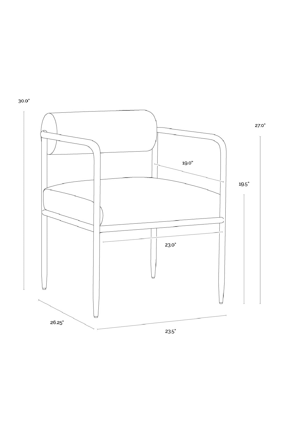 Leather Bolster-Back Dining Chair by Splendido Ajani, alternate view 25