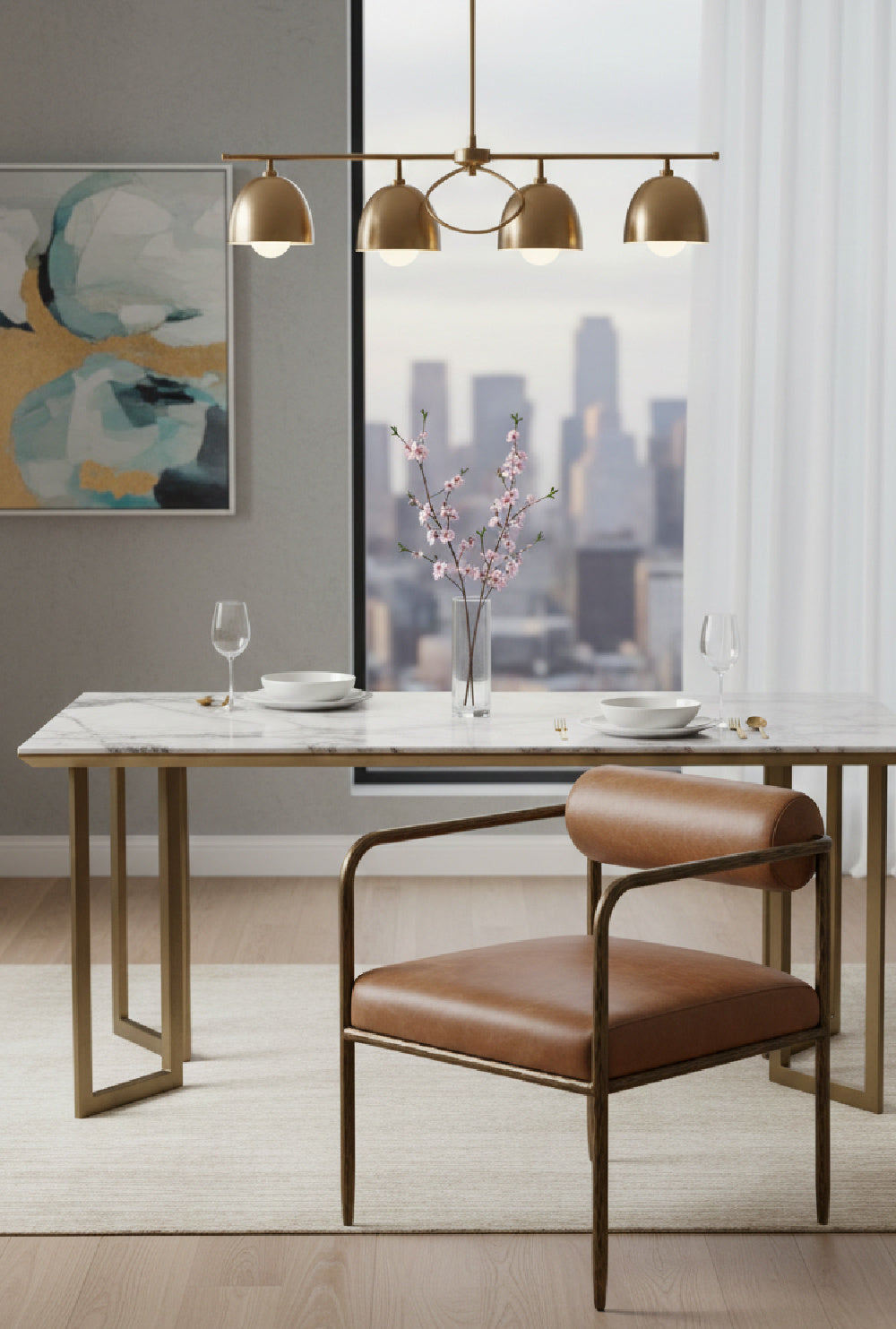 Leather Bolster-Back Dining Chair by Splendido Ajani, alternate view 15