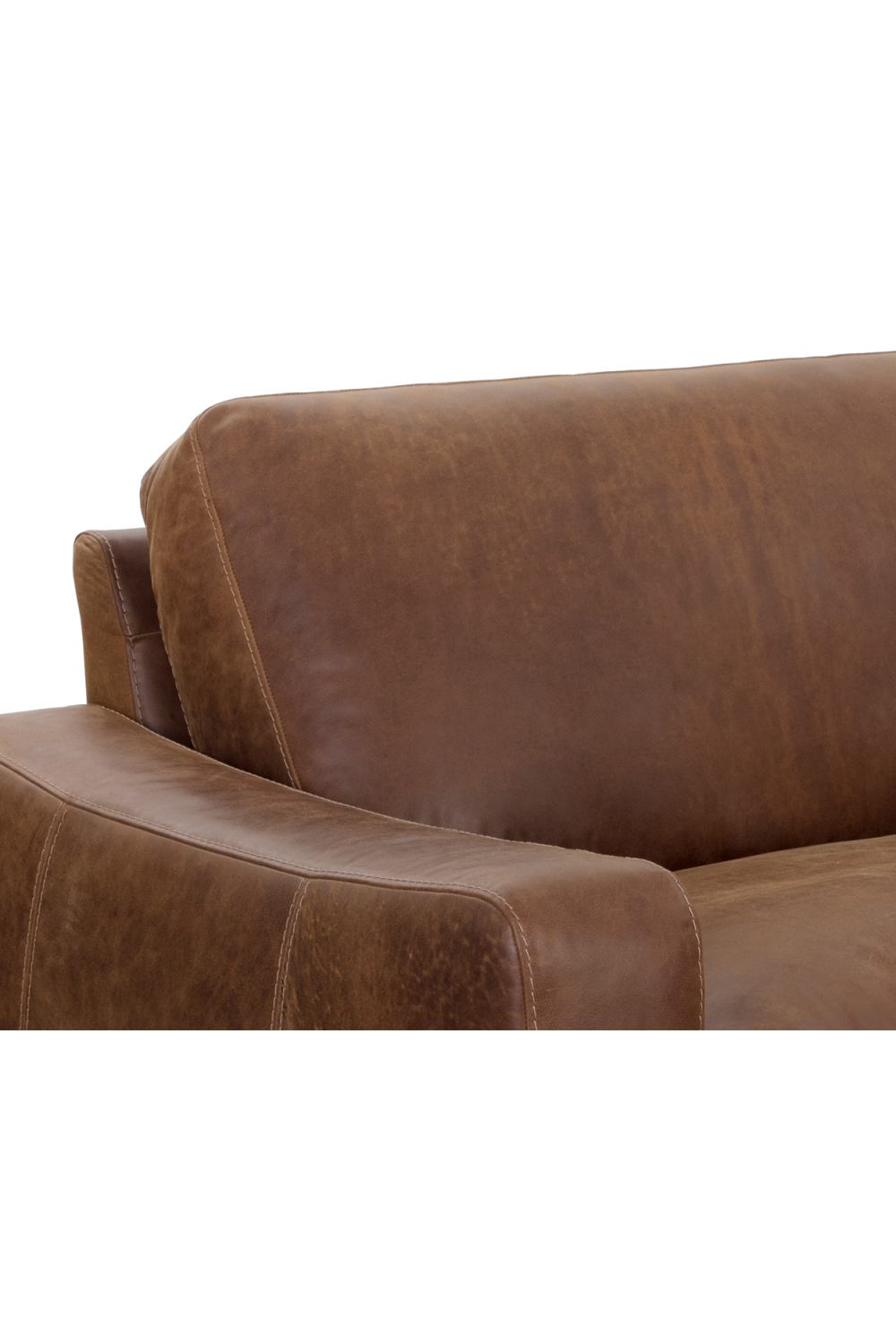 Stitched Panel Brown Leather Sofa by Splendido Rafael, alternate view 6