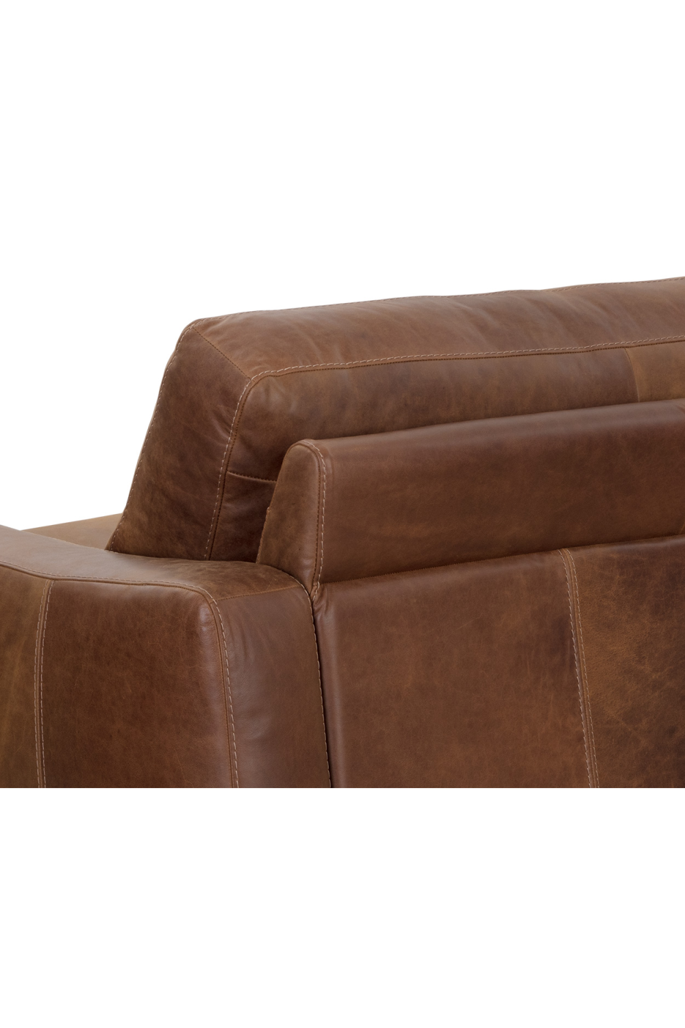 Stitched Panel Brown Leather Sofa by Splendido Rafael, alternate view 7