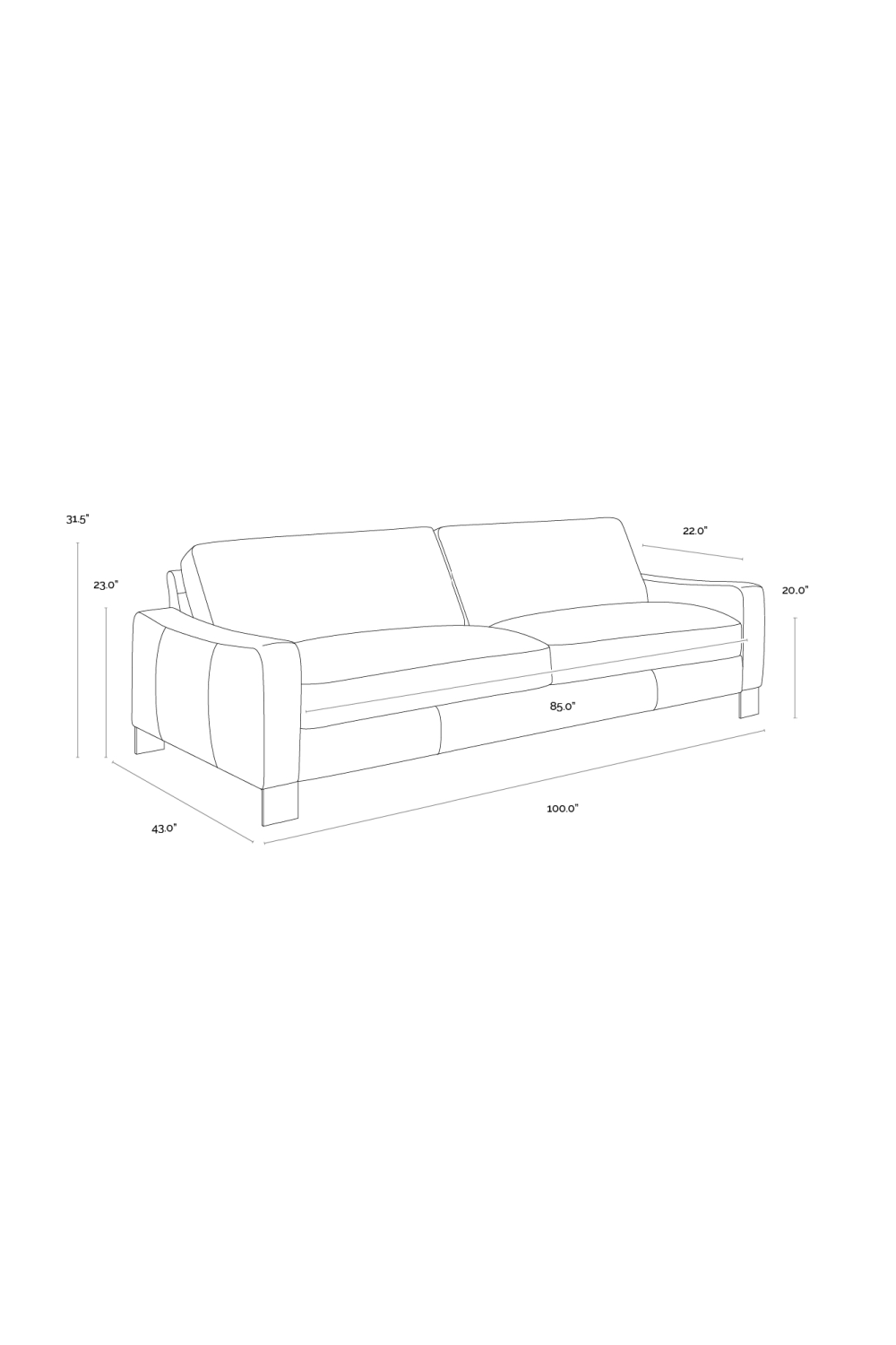 Stitched Panel Brown Leather Sofa by Splendido Rafael, alternate view 8