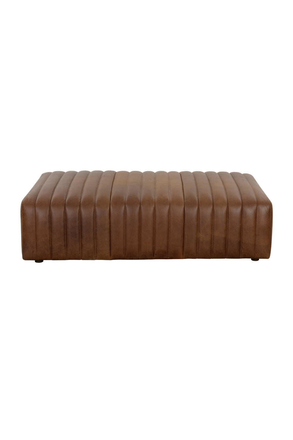 Italian Textured Leather Ottoman by Splendido Lewin, alternate view 7