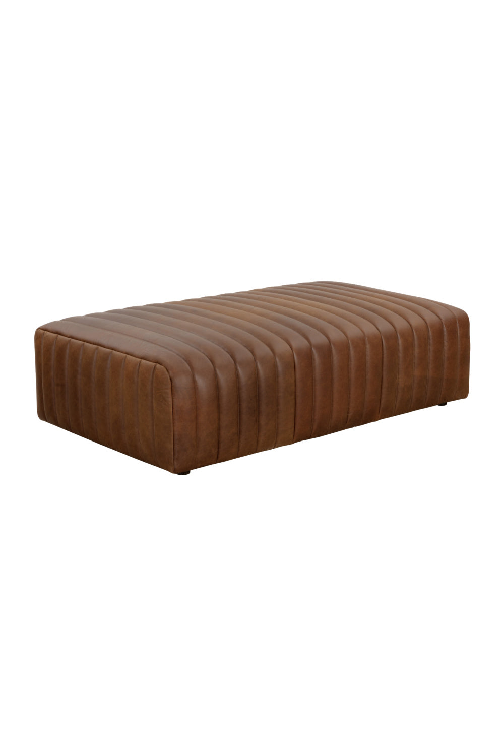 Italian Textured Leather Ottoman by Splendido Lewin, alternate view 9