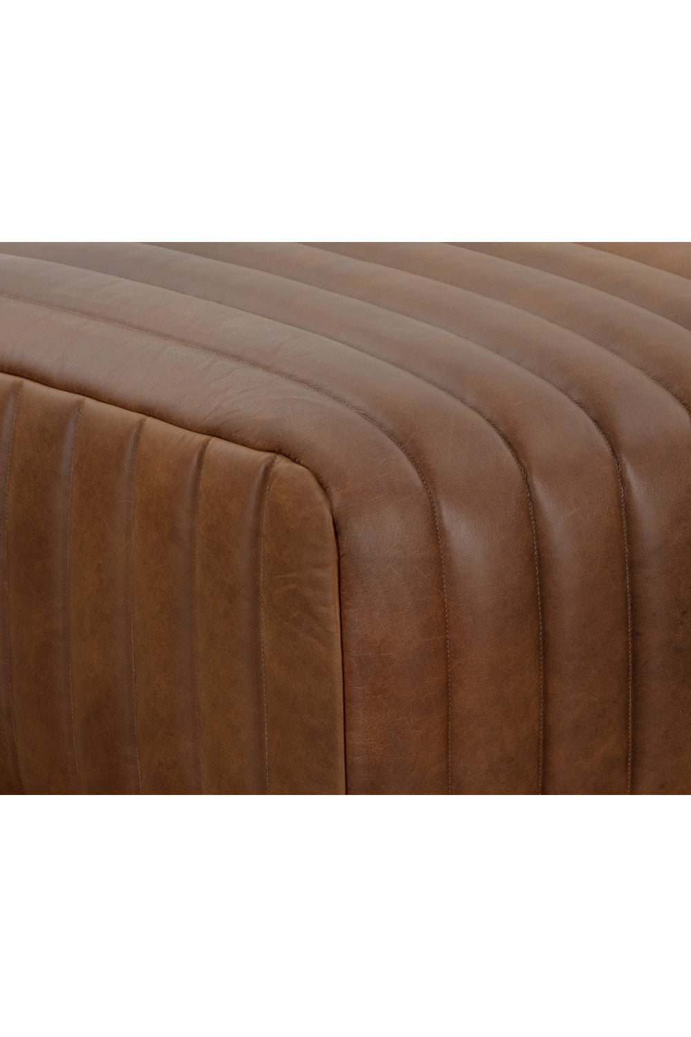 Italian Textured Leather Ottoman by Splendido Lewin, alternate view 10
