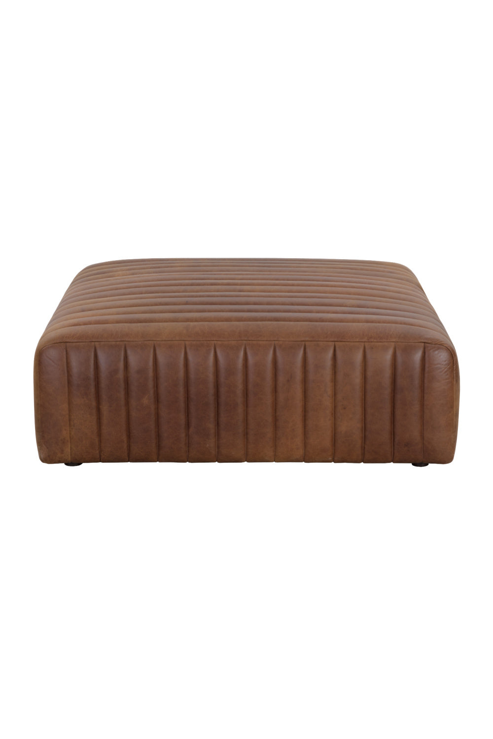Italian Textured Leather Ottoman by Splendido Lewin