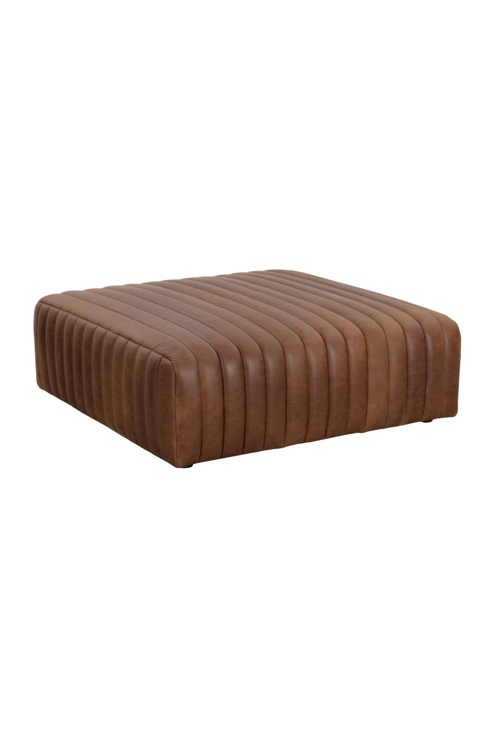 Italian Textured Leather Ottoman by Splendido Lewin, alternate view 3