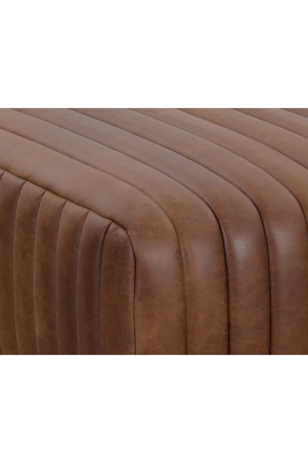 Italian Textured Leather Ottoman by Splendido Lewin, alternate view 5