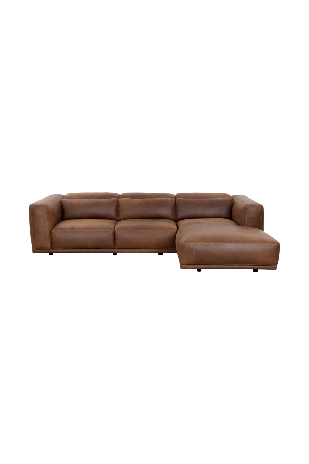 Brown Leather Chaise Sofa by Splendido Beau, alternate view 15