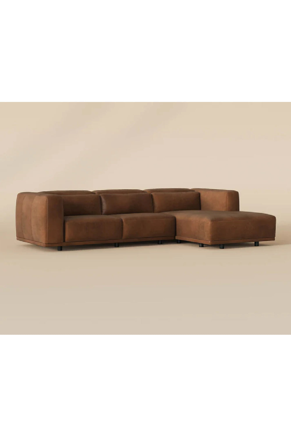 Brown Leather Chaise Sofa by Splendido Beau, alternate view 22