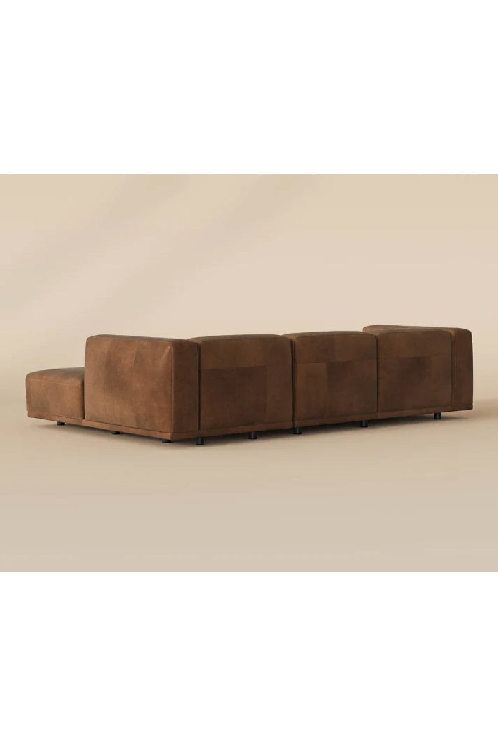 Brown Leather Chaise Sofa by Splendido Beau, alternate view 21