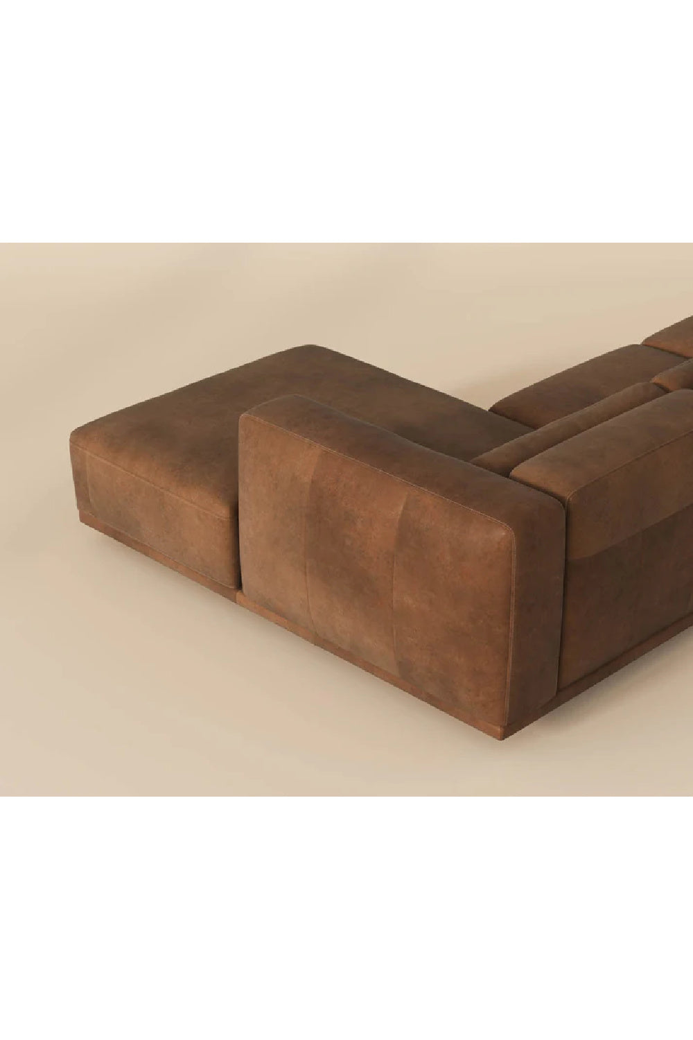 Brown Leather Chaise Sofa by Splendido Beau, alternate view 20