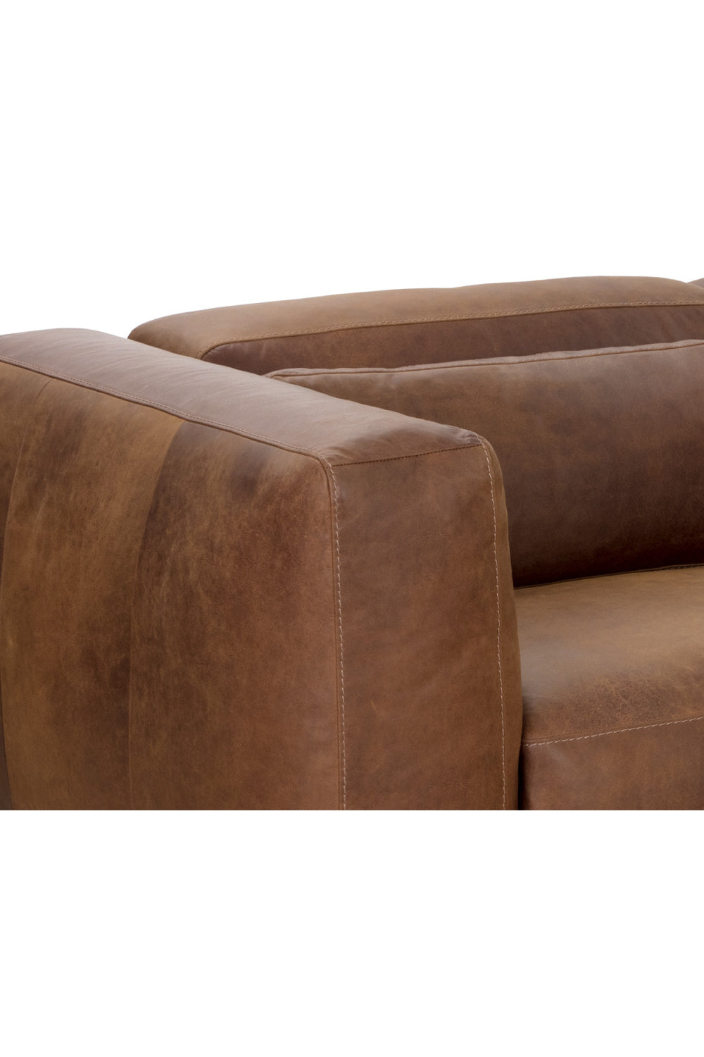 Brown Leather Chaise Sofa by Splendido Beau, alternate view 19
