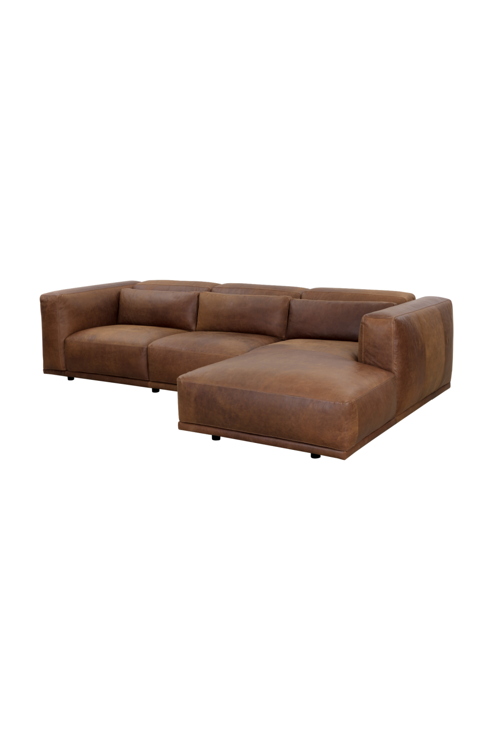 Brown Leather Chaise Sofa by Splendido Beau, alternate view 13