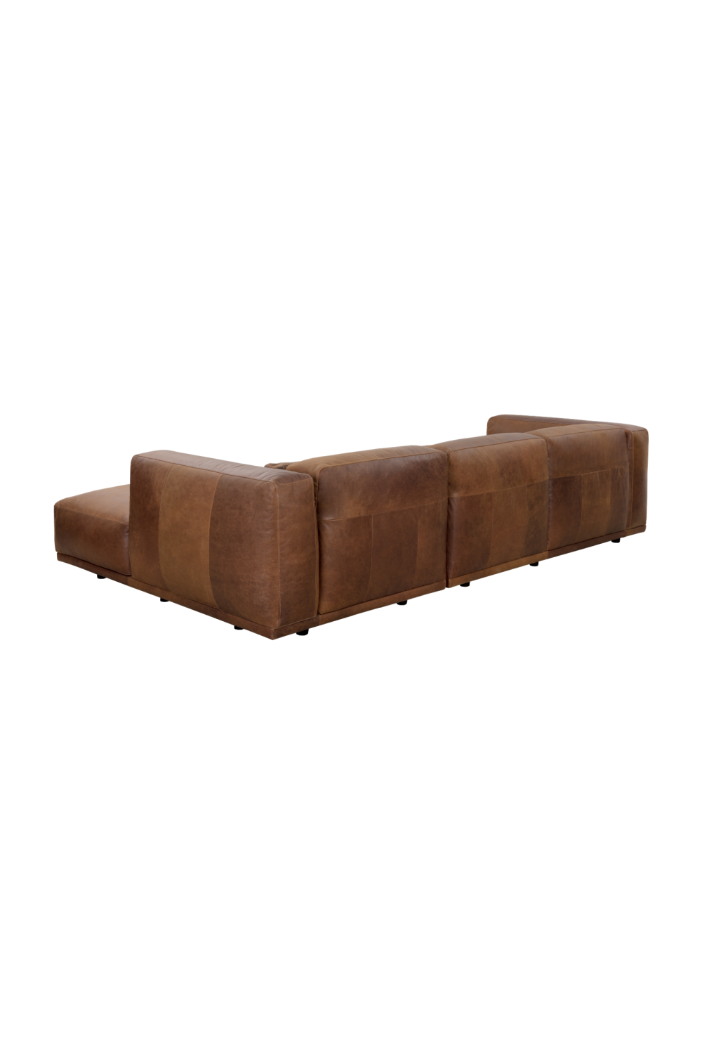Modern European furniture - Brown Leather Chaise Sofa - www.oroa.com