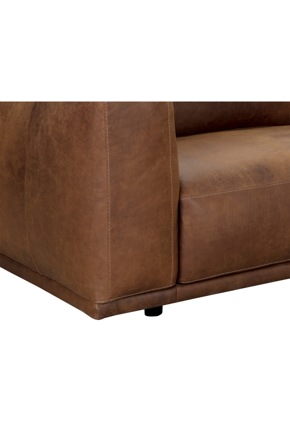 Brown Leather Chaise Sofa by Splendido Beau, alternate view 6