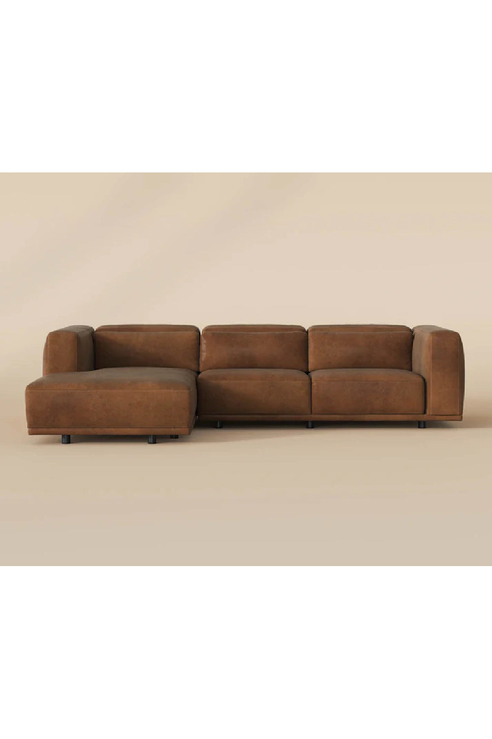Brown Leather Chaise Sofa by Splendido Beau, alternate view 8